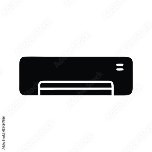 USB flash drive vector icon illustration for digital data storage technology design AC air conditioner and wind silhouette icon