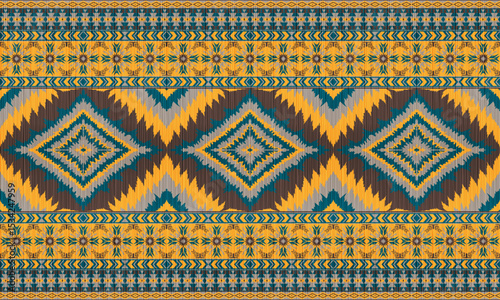 American tribal ethnic native pattern.Traditional Navajo,Aztec,Apache,Southwest and Mexican style fabric pattern.Abstract vector motifs pattern.For fabric,clothing,blanket,carpet,woven,wrap,decoration