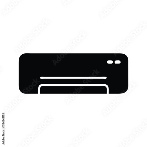 Metal USB flash drive vector icon design for digital computer technology illustration AC air conditioner and wind silhouette icon
