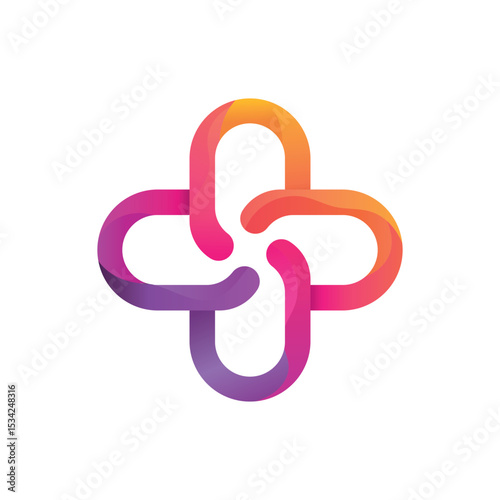 Logo template with a cross and a modern concept of using medicine and healthcare.