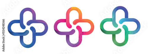 Logo template with a cross and a modern concept of using medicine and healthcare.