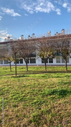 autumn landscape with a bench