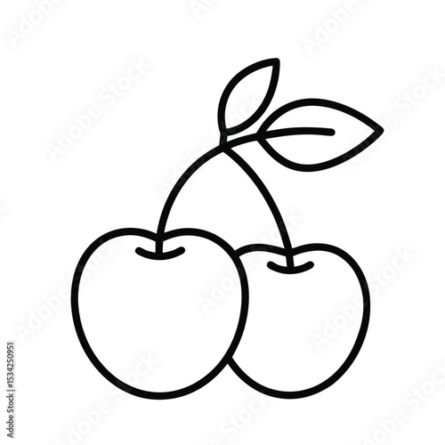cherry-fruit-icon-out-line--on-white-background.eps