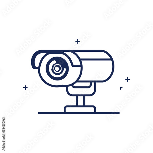 Security camera vector illustration for surveillance and protection system design concept icon outline