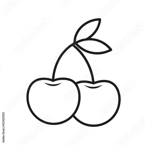 cherry-fruit-icon-out-line-vector-on-white-backgro.eps