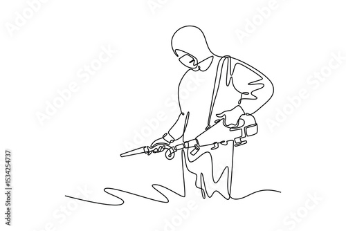 Public service concept. Single line draw design. Full length animation illustration. High quality 4k footage	