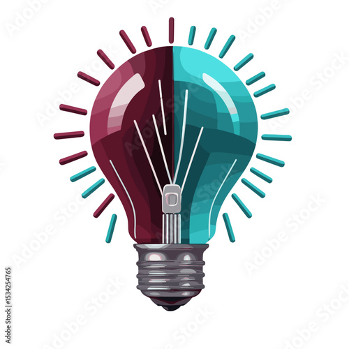 Stylized light bulb with colorful elements in a modern and creative design.