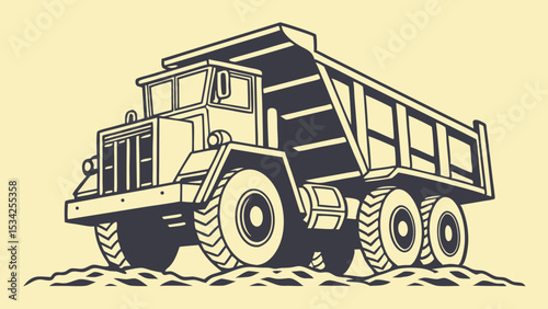 A generic dump truck construction yellow and black vector illustration 