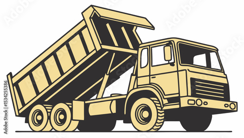 A generic dump truck construction yellow and black vector illustration 