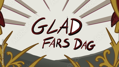 Festive swedish greeting featuring glad fars dag with decorative elements ideal for father's day celebrations and joyful designs
