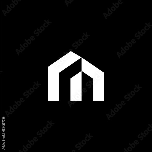 Modern N letter house logo that combines the letter N and house. A logo that is suitable for use in the real estate, home and general corporate sectors.
