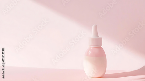 Minimal baby bottle mockup with pastel colors and soft gentle shadows for proje