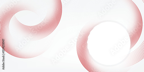 Abstract white background with red circle lines. Digital future technology concept. vector illustration.
