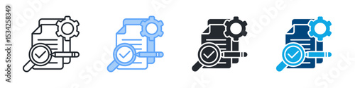 Evaluation Icon Set Multiple Style. Design In Outline, Blue, Glyph, Dualtone