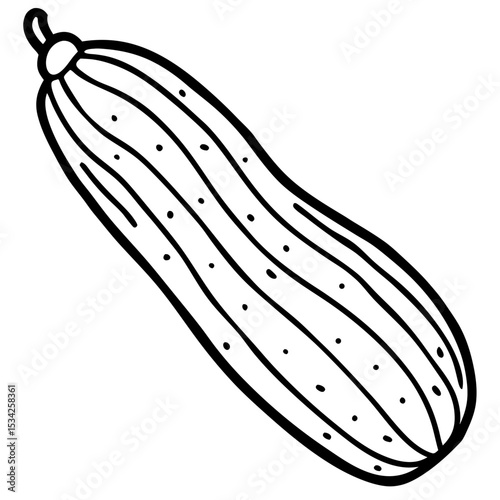 Cucumber line art vector