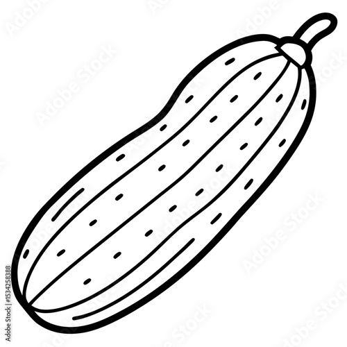 Cucumber line art vector