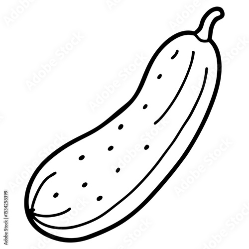 Cucumber line art vector
