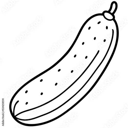 Cucumber line art vector