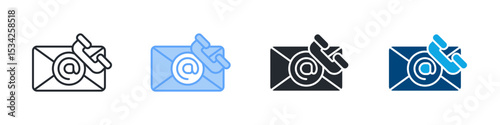 Contact Icon Set Multiple Style. Design In Outline, Blue, Glyph, Dualtone