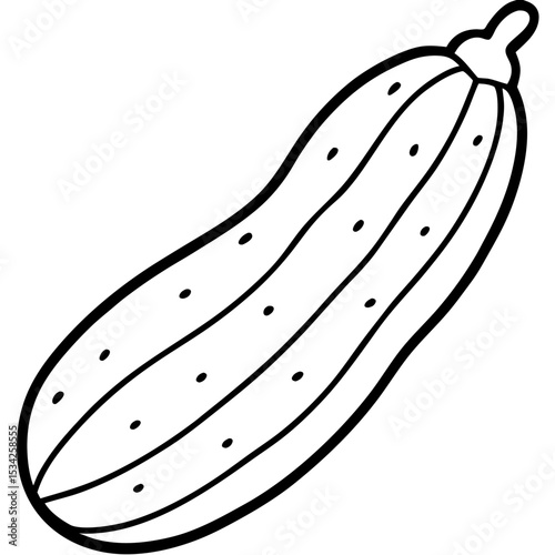 Cucumber line art vector