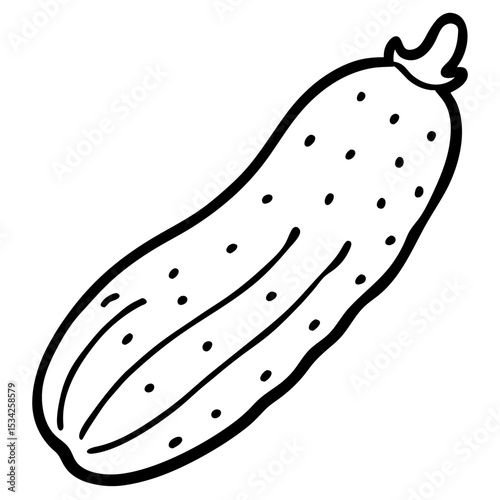Cucumber line art vector