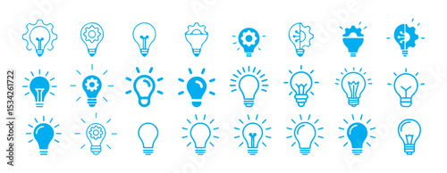 Lightbulb Icon Set, icons of bulbs, set of bulbs, bulbs, light bulb, bulbs icons, Bulb lamp icon, Electric lamp, light, innovation.  Electric lamp, electricity. Victor illustration eps 10