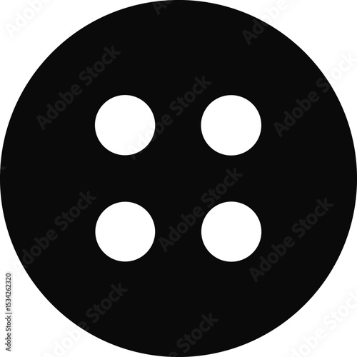 Button with holes silhouette icon