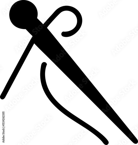 Darning needle silhouette icon

