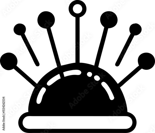Pin cushion with pins silhouette icon
