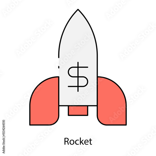 Rocket single icon vector illustration