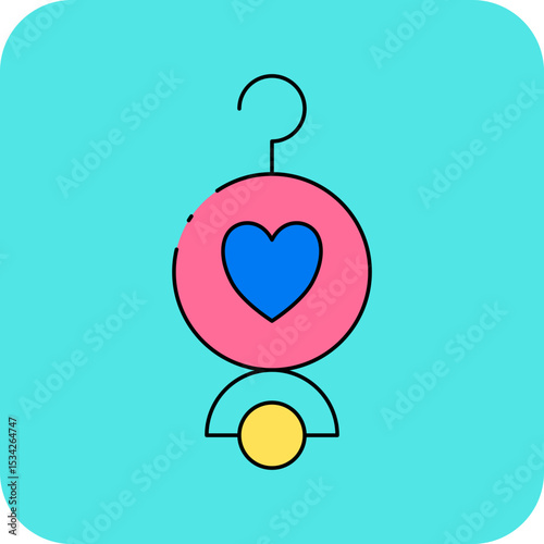 Ear rings single icon vector illustration