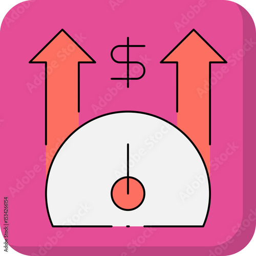 Money stats single icon vector illustration