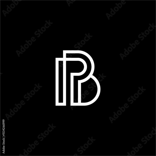 Monogram Letter BP Or PB logo design featuring a sleek and clean shape.
