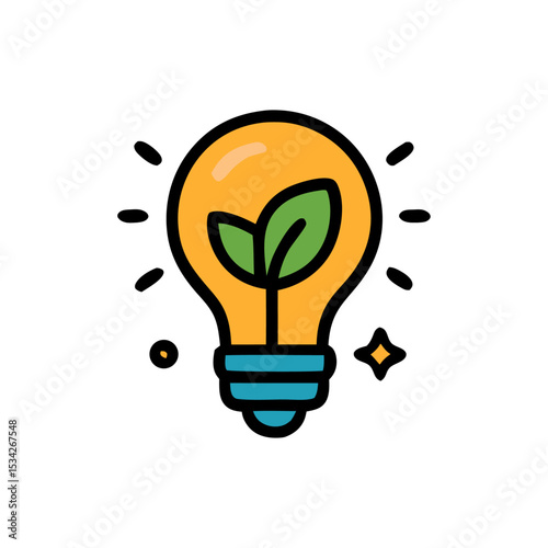 Lightbulb with a plant inside.