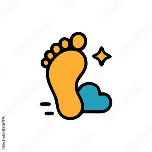 Foot with a cloud and star.