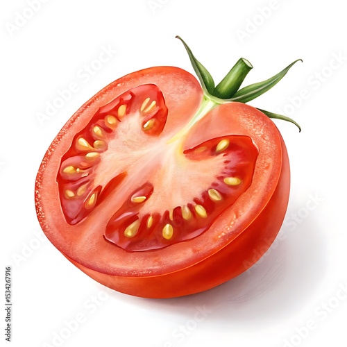 Wallpaper Mural Juicy red tomato half isolated on white background Torontodigital.ca