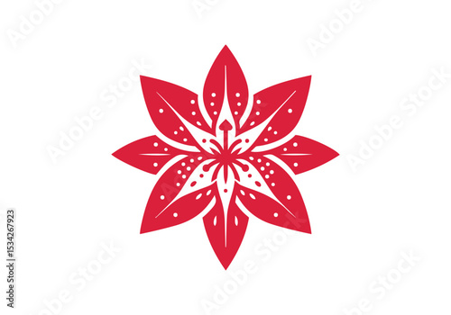 Stargazer Lily Hand Drawn Flat Illustration Vector Isolated by AZ for Books, Arts, Design and Decoration Graphic Asset