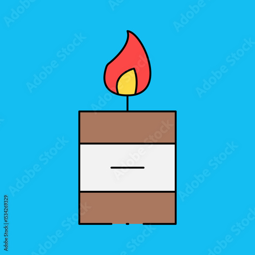 Candle single icon vector illustration