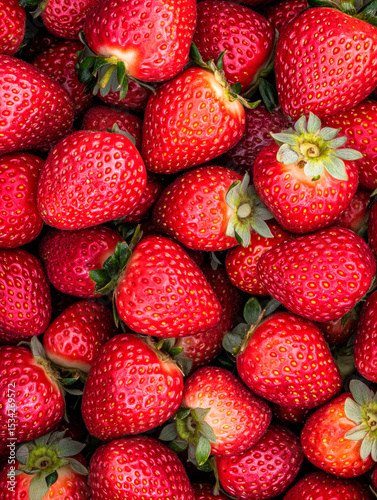 Fresh Strawberries from Above. Generative AI