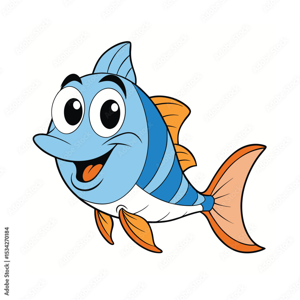 Fototapeta premium cartoon fish vector illustration