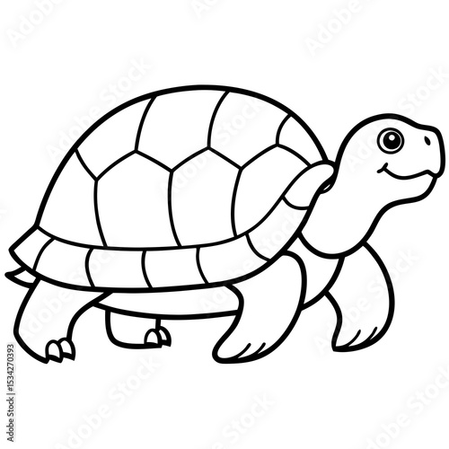 Elegant Tortoise Outline