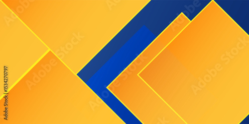 Abstract blue yellow banner geometric shapes background. Vector abstract graphic design banner pattern presentation background web template. Eps10