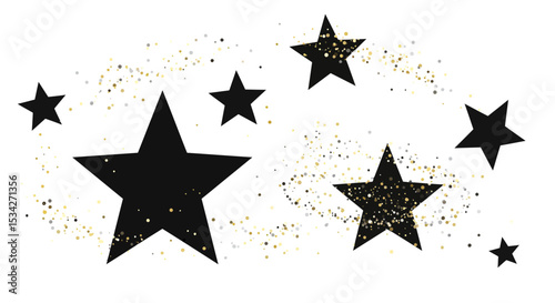 Elegant star constellation with golden dust adds a touch of magic and wonder