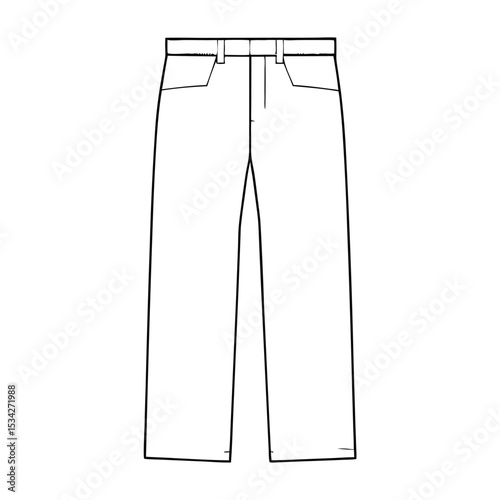 classic jeans with five pockets. vector illustration clipart