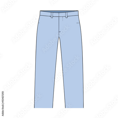 classic jeans with five pockets. vector illustration clipart