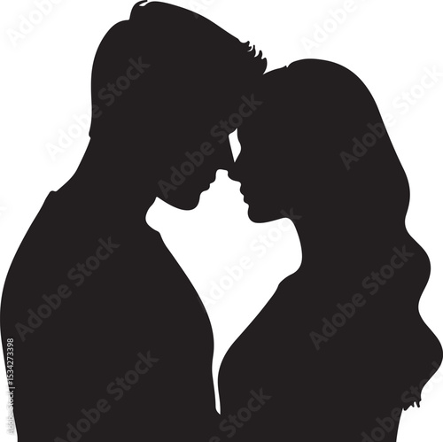 Romantic Couple Hugging Silhouette – Relationship Love Scene
