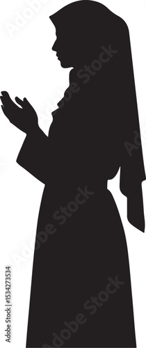 Muslim Woman Praying Silhouette