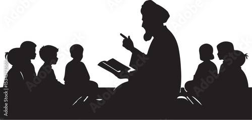 Religious Teaching – Elder Reading Quran to Child