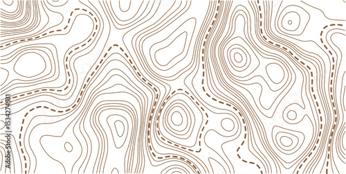 
Abstract topo contour map on white background, Topographic map, Topographic contour lines map seamless pattern. Geographic mountain relief diagram line wave carve pattern.