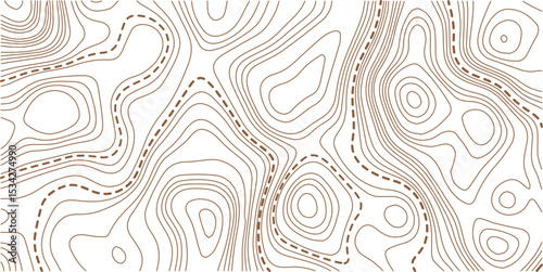 
Abstract topo contour map on white background, Topographic map, Topographic contour lines map seamless pattern. Geographic mountain relief diagram line wave carve pattern.